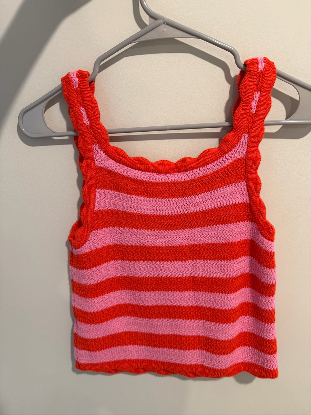 GAP Red & Pink Striped Scallop-Edge Knit Top - Picture 2 of 4